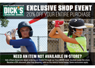 20% off at Dick's Sporting Goods